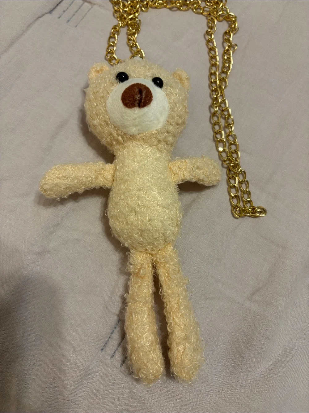 Bag charm teddy adorable cream